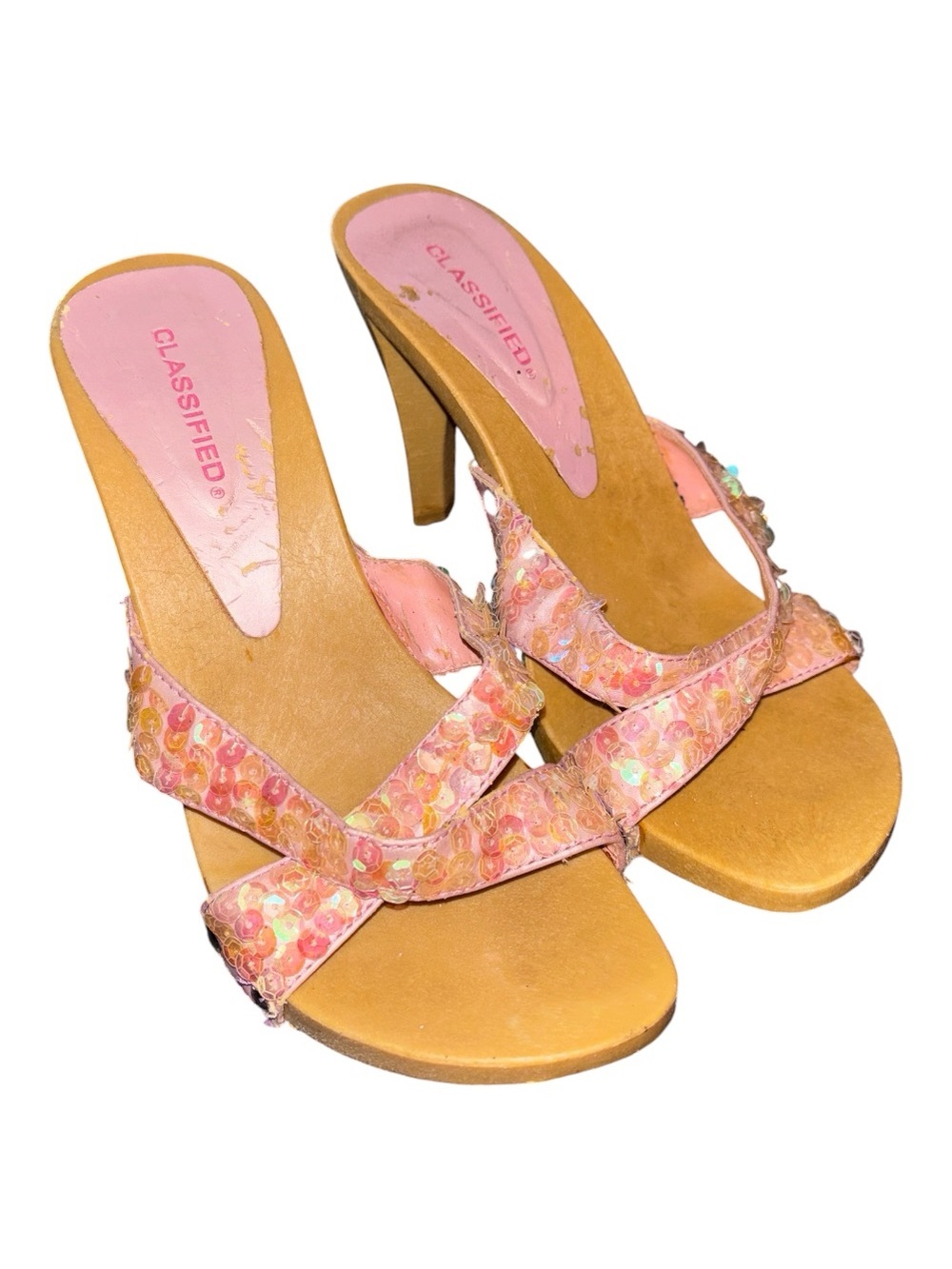 Y2K Classified Pink Sequin Heels 💕✨